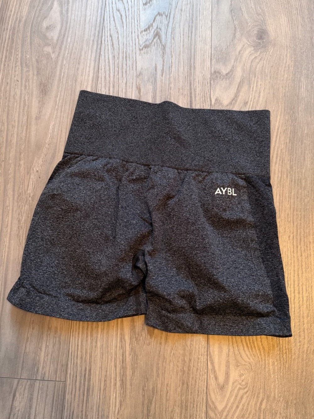 AYBL Empower Seamless Butt Scrunch Shorts Black Marl Size M Gym Workout Athlete